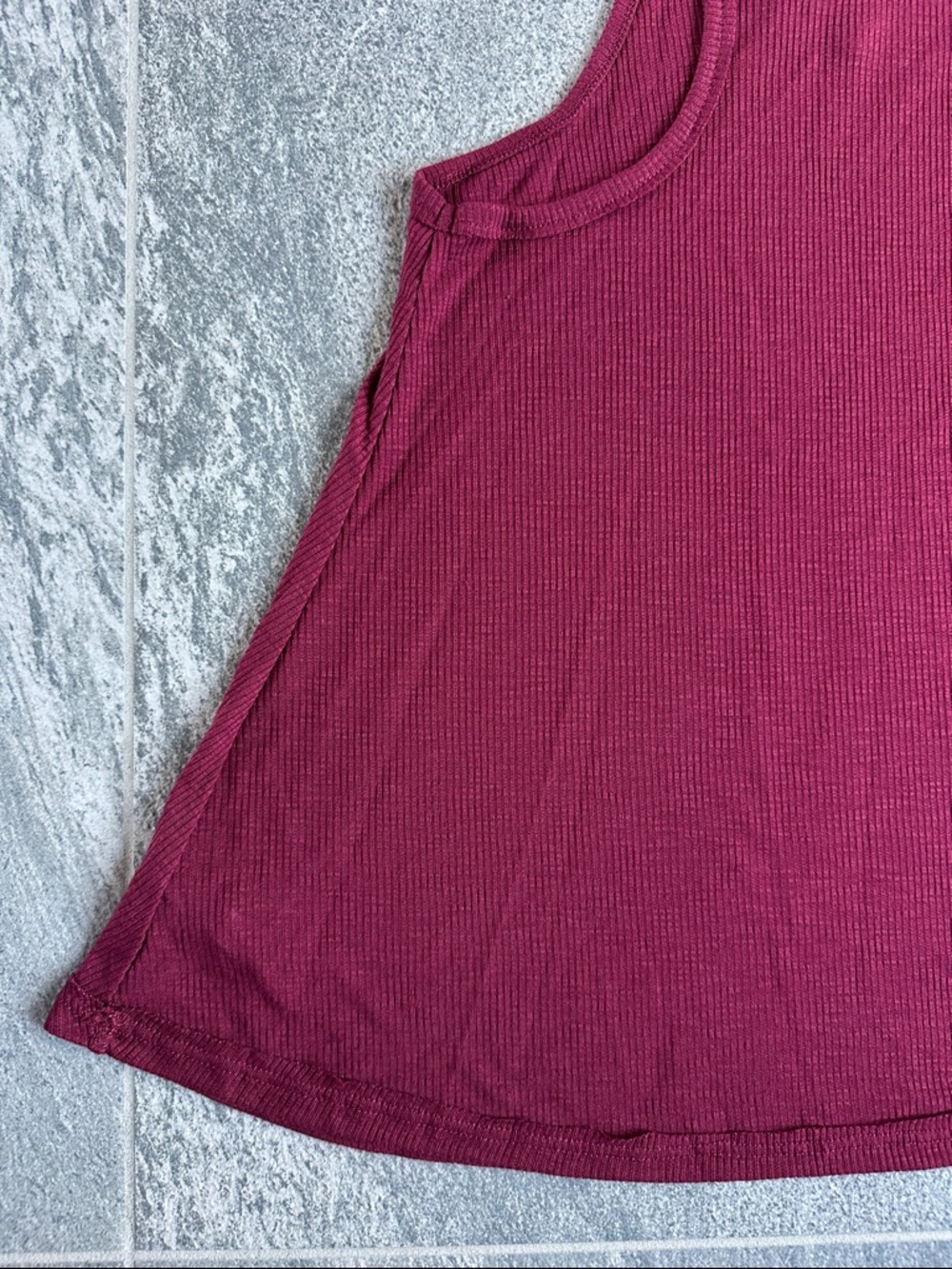 NWOT Free People Lightweight Flowy Ribbed Racerback Burgundy Long Beach Tank XS - Picture 11 of 16